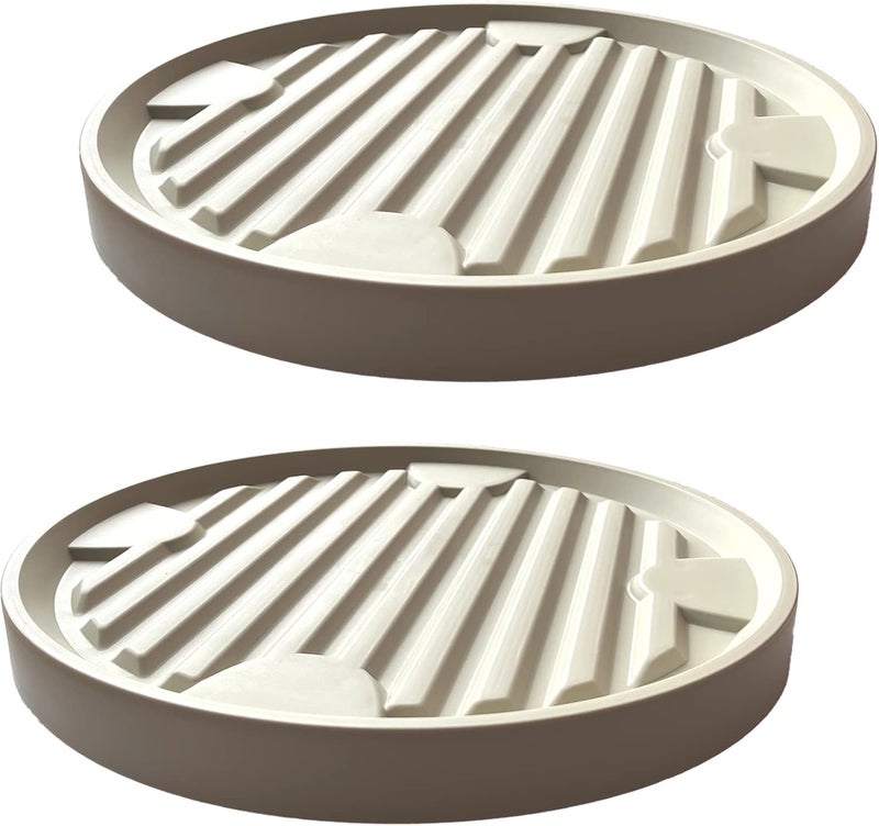 Dcpes Store 15.5" Plant Caddy with Hidden Wheels, 7 Invisible Caters, Rolling Plants Stand with Wheel Dolly, Wheeled Planter Roller Base, Indoor Pots Holder Tray Plants Pallet, Beige, 2Pack - Image 1